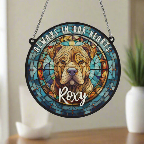 Shar Pei Memorial Stained Glass Effect Suncatcher